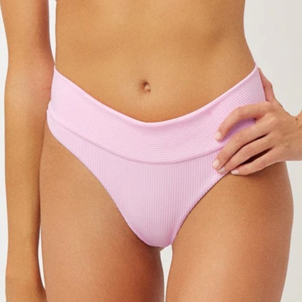 frankies bikinis Pink Gavin Ribbed Bottom New Size XS Barbie Lined